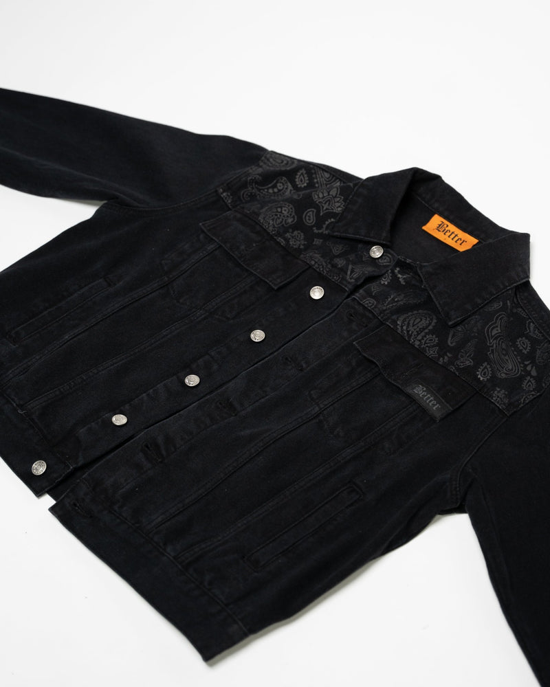 Black Denim Paisley Jacket - Shop Better Today