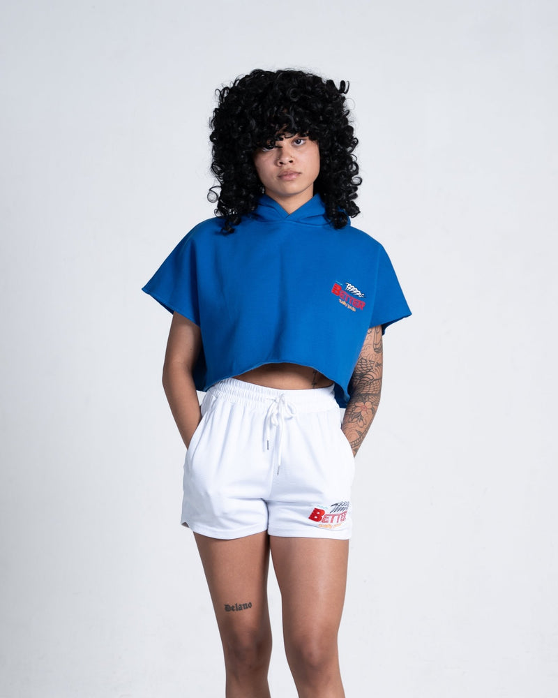 Blue 90s Cropped Hoodie - Shop Better Today