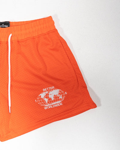 Orange Around The World Mesh Shorts - Shop Better Today