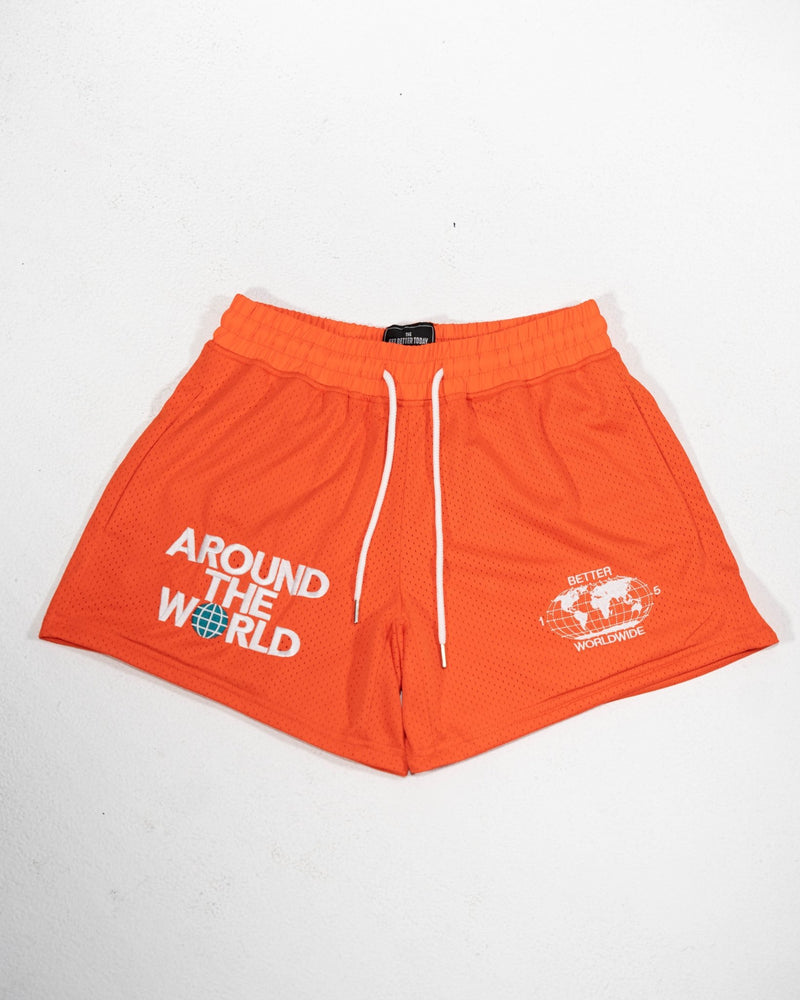 Orange Around The World Mesh Shorts - Shop Better Today