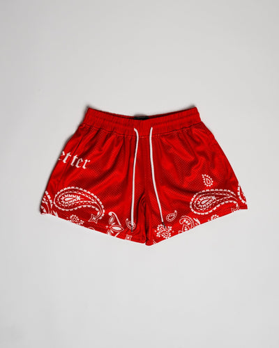 Red Paisley Mesh Shorts - Shop Better Today