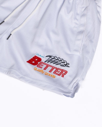 White 90s Performance Mesh Shorts - Shop Better Today