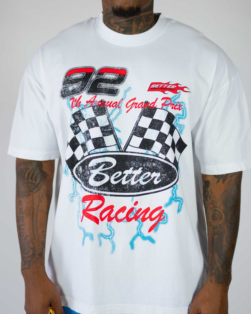 White Grand Prix Tee - Shop Better Today