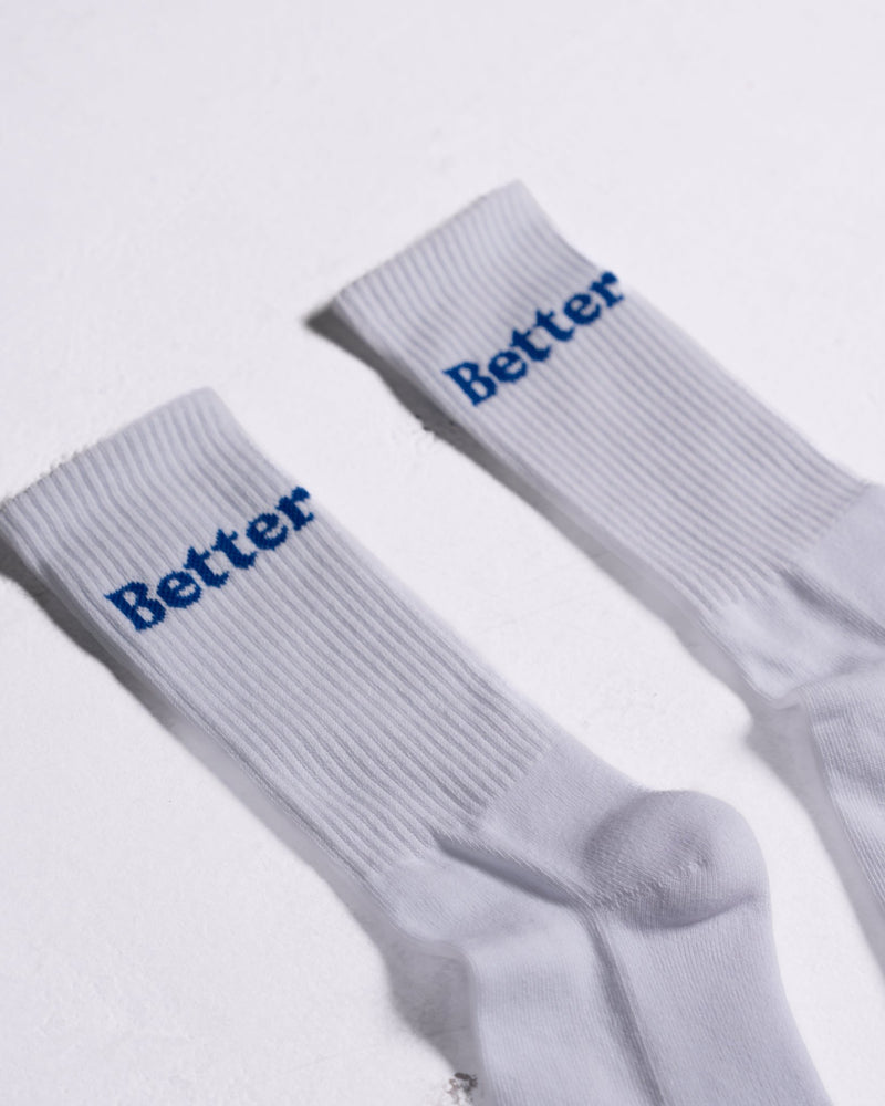 White/Blue Better Socks - Shop Better Today