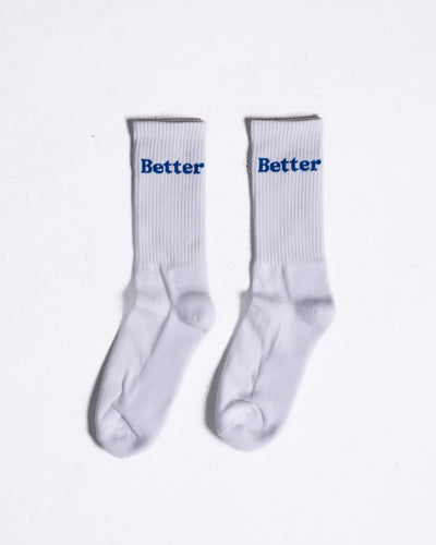 White/Blue Better Socks - Shop Better Today
