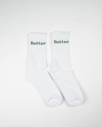 White/Green Better Socks - Shop Better Today