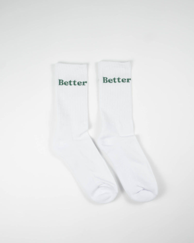 White/Green Better Socks - Shop Better Today