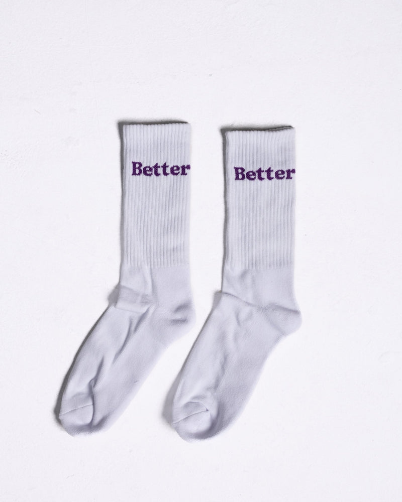 White/Purple Better Socks - Shop Better Today