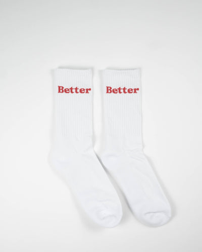 White/Red Better Socks - Shop Better Today