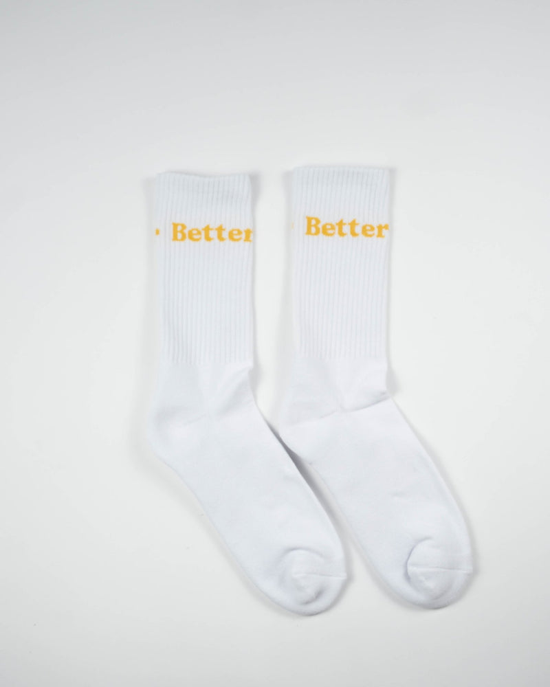 White/Yellow Better Socks - Shop Better Today